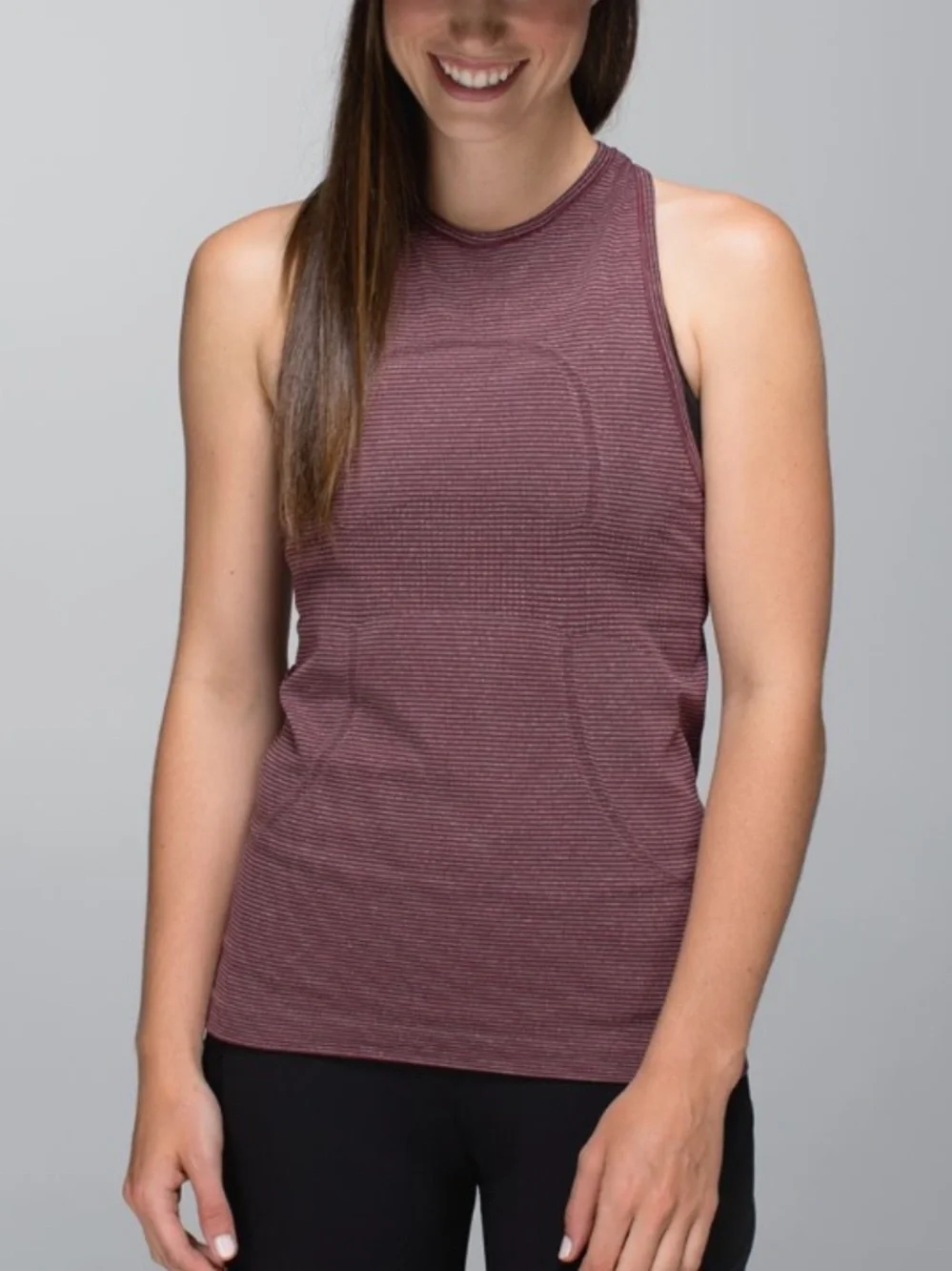Lululemon Run: Swiftly Tech Tank Tonka Stripe Heathered Bordeaux Size 4